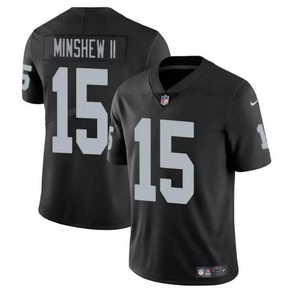 Men & Women & Youth Las Vegas Raiders #15 Gardner Minshew II Black Vapor Football Stitched Jersey->houston texans->NFL Jersey